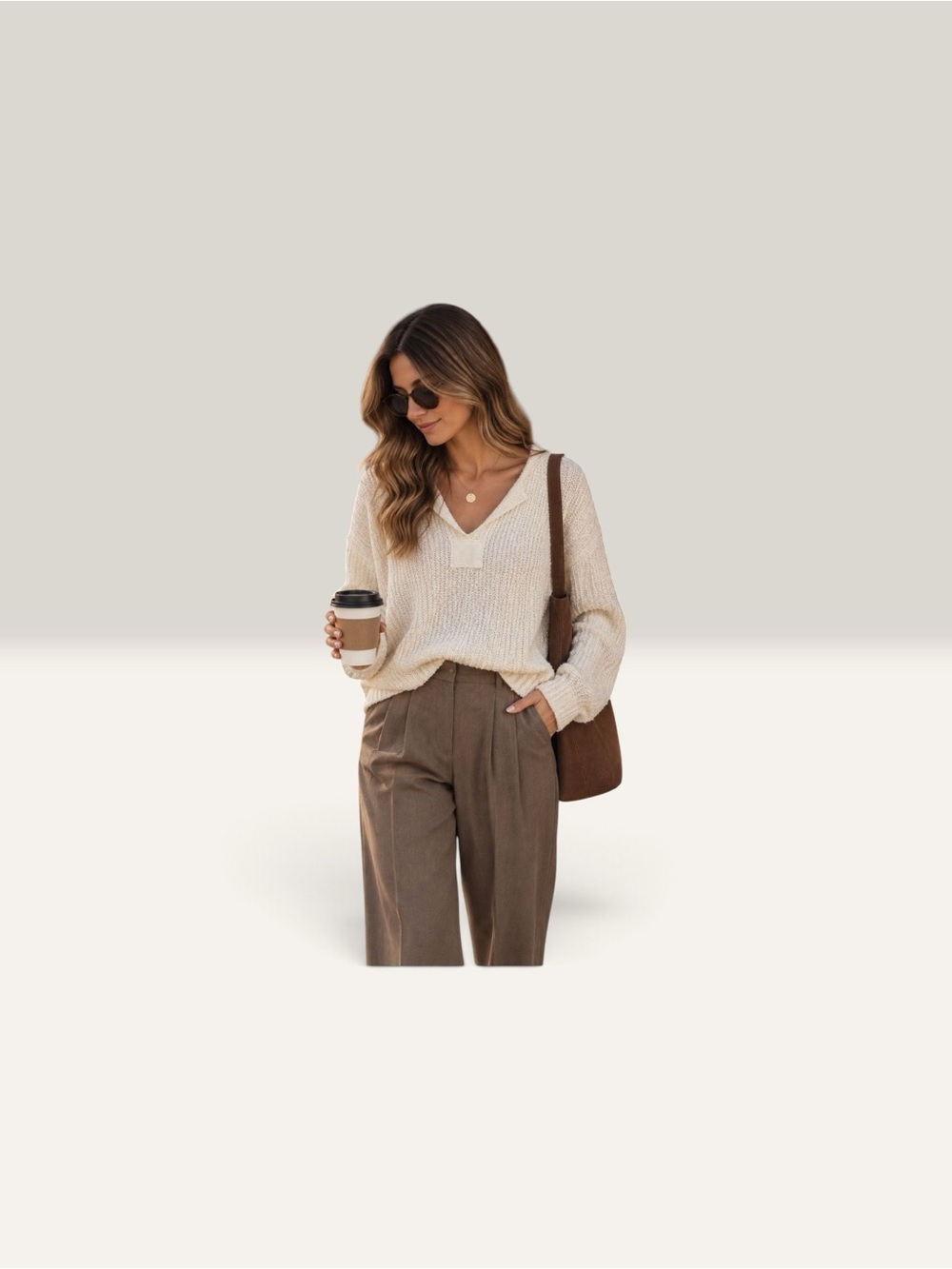 Anthropology Women’s cream relaxed sweater.